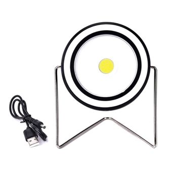 Ry-t912 Foco Led Redondo Recargable En Energia Solar 10 W Usb  | Blanco