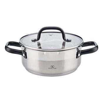 Cacerola 20x8.5cm 2l  C/tapa Acero Inoxidable, Inducción, Vita Infinity Chefs