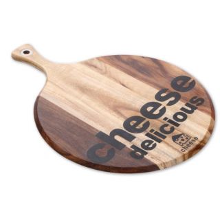▷🥇 distribuidor tabla cortar cocina redonda de madera de bambu con mango Ø  26 x 36 cm
