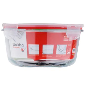 Fiambrera Hermético Tupper Redondo Borosilicato Bergner Walking 640 Ml Rojo  con Ofertas en Carrefour