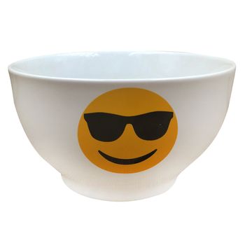 Bol 14 Cm (650 Ml) En Porcelana Blanco Emoticon - Gafas De Sol