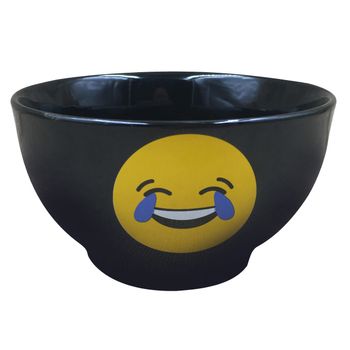 Bol Emoticonworld Risa De Porcelana 14 Cm Negro