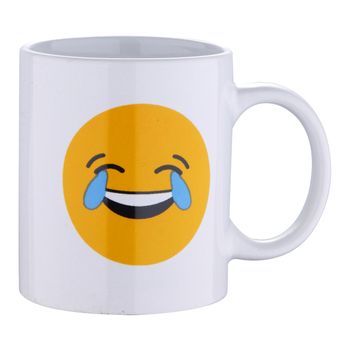 Mug 33cl Gres Laugh White Emoticon