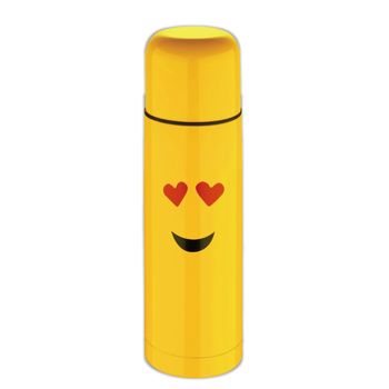 Termo Amarillo 28,5 Cm (750ml) En Acero Inoxidable, Enamorado - Emoticonworld