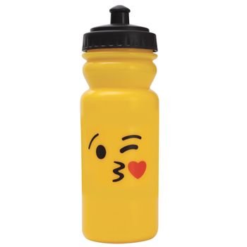 Botella 600ml Plastico Edición Emoticon - Beso Corazon