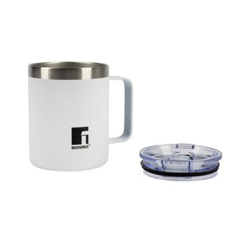 Taza De Acero Inoxidable Bergner Coffe & Tea Lovers Blanco 350 Ml