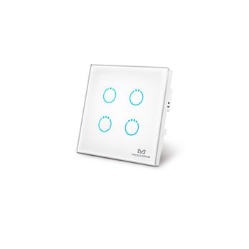 Interruptor Táctil De Cristal Z-wave + 4 Cargas Serie 700 Blanco - Mco Home