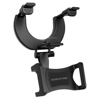 Soporte Espejo De Coche Para Smartphone De 4.5-7" Giratorio 360° Borofone Negro