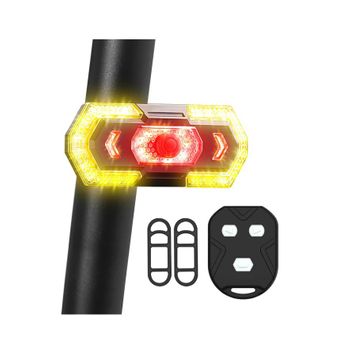 Luz Trasera Para Bicicleta, Control Remoto Inalámbrico, Luces Impermeables Para Bicicleta, Recargable Por Usb, Advertencia De Seguridad Ultrabrillante, Ciclismo Para Bicicleta, Scooter (negro)