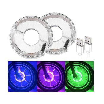 Luces Para Bicicleta, Luces Led Impermeables Para Radios De Ciclismo, Luz Decorativa Para Bicicleta De 7 Colores Para Niños Y Adultos, Conducción Nocturna (blanco)