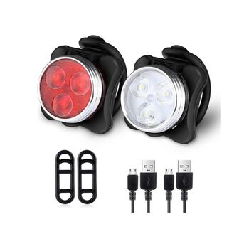 Juego De Luces Para Bicicleta, Luces Delanteras Superbrillantes, Impermeables, Modos De Iluminación Ajustables, Luces De Ciclismo Para Carretera Y Montaña (negro)