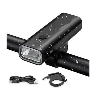 Luces Led Para Bicicleta Recargables Por Usb De 600 Lúmenes, Potente Faro Para Bicicleta Resistente Al Agua Ipx6 (negro)