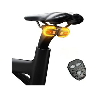 Señales De Giro Para Bicicleta, Intermitentes Brillantes Para Bicicleta Delantero Trasero Ipx5 Control Remoto Inalámbrico A Prueba De Agua Luz Trasera Para Bicicleta Recargable Por Usb (negro)