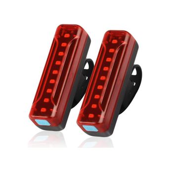 Luz Trasera Para Bicicleta, Paquete De 2, Tiempo De Ejecución De 1200 Mah, 50 Horas, Luz Trasera Led Ultrabrillante Para Bicicleta, 5 Opciones De Modo De Luz, Ipx5 Resistente Al Agua (negro)