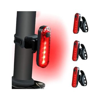 Luces Traseras De Bicicleta Impermeables Recargables Por Usb Luces Traseras Led De Seguridad Para Bicicleta De Montaña (negro)