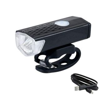 Faro De Bicicleta Linterna De Viaje Segura Para Bicicleta Con Usb Recargable 300 Lúmenes Faro De Bicicleta Led De 3 Modos (negro)