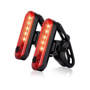 Luz Trasera Led Recargable Por Usb Para Bicicleta, Paquete De 2, Linterna De Seguridad Para Ciclismo Trasera Brillante Para Bicicleta (negro)