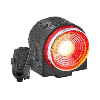 Luces De Bicicleta, Alarma De Bicicleta Antirrobo Con Detección De Freno Inteligente Con Control Remoto, Luces Traseras Led Impermeables Ipx65 (negro)