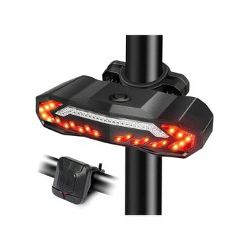 Luces De Bicicleta Con Intermitentes Recargables Con Control Remoto Luces De Freno De Bicicleta Automáticas Con Función De Timbre Eléctrico (negro)