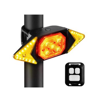 Luces De Bicicleta, 5 Modos De Luz Usb Recargable Impermeable Led Luz De Advertencia De Luz Trasera Con Control Remoto Inalámbrico (negro)