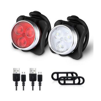 Luz Para Bicicleta, Opciones De Modos De Brillo Súper 4, Luz Delantera Y Trasera Para Ciclismo, Luces Impermeables Para Bicicleta (negro)