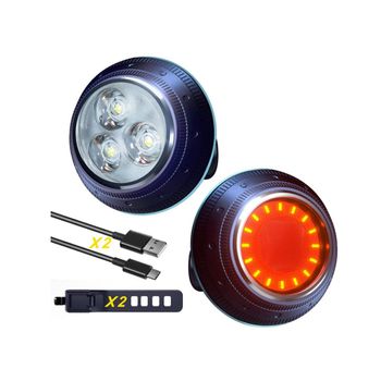 Luces Para Bicicleta Faro Delantero Y Trasero Y Luz Trasera, Luces Led Para Bicicleta Para Conducción Nocturna Juego De Luces Para Bicicleta Recargables Usb Súper Brillantes, Fácil De Montar Y Quitar, Resistente Al Agua, 3 Opciones De Modo De Luz (azu