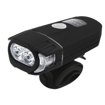 Luz De Bicicleta, Luz Delantera De Bicicleta Impermeable Recargable Por Usb, 4 Modos Y Faro De Bicicleta Con Cuentas Led Dobles (negro)