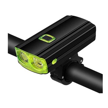 Juego De Luces Para Bicicleta, Juego De Luces Para Bicicleta Superbrillantes, Faro Delantero Impermeable Para Bicicleta, Luces Para Bicicleta Con Campana, Con 5 Modos De Iluminación, Recargable Por Usb (verde)