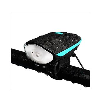 Luz Para Bicicleta, Luces Para Bicicleta, Faros Delanteros Para Coche, Carga Usb, Linterna Deslumbrante Para Conducción Nocturna Con Bocina Eléctrica, Accesorios Para Bicicletas, Equipo De Ciclismo (negro)