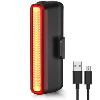 Luz Trasera Para Bicicleta, Luz Trasera Para Bicicleta Con Sensor De Freno De 30 Lúmenes, Recargable Por Usb Y Luz Trasera Para Bicicleta Resistente Al Agua Ipx6 (negro)