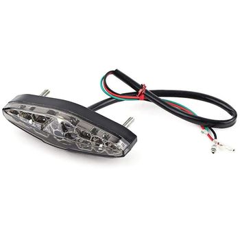 Luces De Freno Traseras De Motocicleta, Luz De Freno Luz De Señal Luz Trasera 12 V Universal 15 Led Luces De Advertencia De Matrícula Lámpara De Freno(negro)