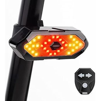 Luz Trasera Para Bicicleta, 5 Modos De Luz Diferentes, 32 Led, Control Remoto Inalámbrico, Indicador Recargable Por Usb, Fácil De Instalar (negro)