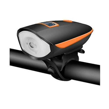 Luz Delantera, Faro Led, Lámpara Para Bicicleta, Potente Luz Recargable Por Usb, 1200 Mah, 4 Modos De Iluminación, 5 Modos, Campana De 140 Db, Resistente Al Agua Ipx4, Para Ciclismo, Bicicleta De Montaña Mtb(negro)