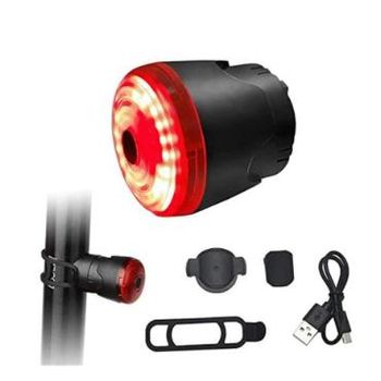 Luz Trasera Inteligente Para Bicicleta, Frenado Por Inducción, Recargable Por Usb, Ipx6 Resistente Al Agua, Luces Para Bicicleta Con Arranque Automático Y Parada, 6 Modos, Luz Trasera Led De 100 Lúmenes Wt003 (negro)