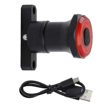 Luz Con Sensor De Bicicleta Luz Trasera Usb Inducción Inteligente Freno Trasero Recargable Led Lámpara De Seguridad Inteligente Para Bicicleta (negro)