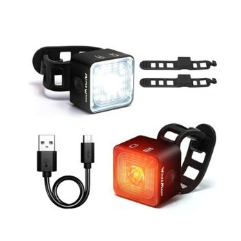 Luces Para Bicicleta, Luces Delanteras Y Traseras Recargables Por Usb Con 5 Modos De Iluminación, Ip66 A Prueba De Agua / Luz De Freno De 120 Lm / Juego De Luces Para Bicicleta De Distancia De Advertencia De 2000 M (negro)