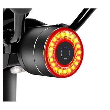 Sensor De Freno Inteligente Para Bicicleta Luz Trasera Led Usb Recargable Sillín De Ciclismo Tija De Sillín Luz Trasera Aleación Lámpara De Advertencia De Bicicleta Impermeable (negro)