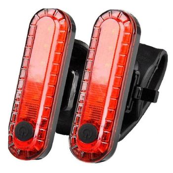 Luz De Bicicleta Paquete De 2 Luces Traseras Para Bicicleta, Luces Led Traseras Para Bicicleta, Recargables Por Usb, Impermeables, Luz Para Casco, Reflectores De Seguridad Para Ciclismo, Accesorios (rojo)