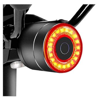 Sensor De Freno Inteligente Para Bicicleta Luz Trasera Led Usb Recargable Sillín De Ciclismo Tija De Sillín Luz Trasera Aleación Lámpara De Advertencia De Bicicleta Impermeable Sillín Tija De Sillín Luz Trasera (negro)