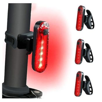 Luz Trasera Para Bicicleta (paquete De 3), Luces Traseras De Bicicleta Impermeables Recargables Por Usb Ultrabrillantes Luces Traseras Led De Seguridad Para Bicicleta De Montaña (rojo)