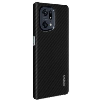 Funda Oppo Find X5 Rígida Fibra Aramida Resistente Original Negro