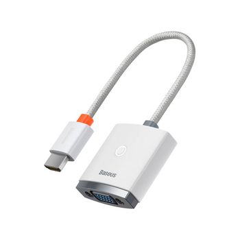 Adaptador Baseus Hdmi Para Vga + Mini Jack 3.5mm Blanco