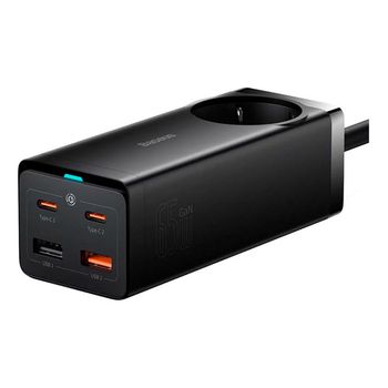 Baseus Gan3 Pro Cargador Rápido 2xusb-c + 2xusb + Ac 65w Negro