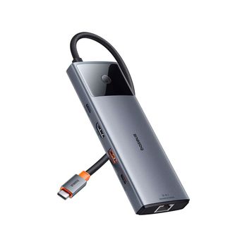 Hub Usb-c Baseus 11 En 1 Serie Metal Gleam Gris