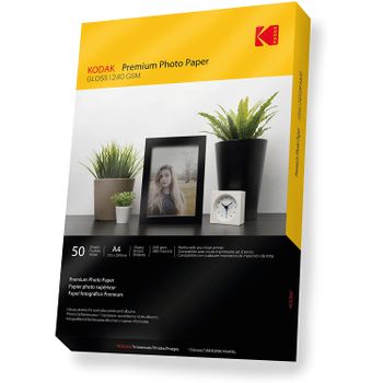 Papel Fotográfico Kodak Premium 240gsm, Tamaño A4 210x297mm, 50 Hojas, Brillo Impresoras Inyección De Tinta