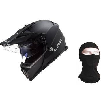 Casco Abatible Pioneer Evo + Capucha - Negro Mate Ls2