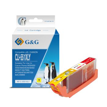 G&g Canon Cli551xl Amarillo Cartucho De Tinta Generico - Reemplaza 6446b001/6511b001