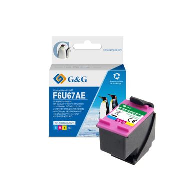 G&g Hp 302xl Color Cartucho De Tinta Remanufacturado - Muestra Nivel De Tinta - Reemplaza F6u67ae/f6u65ae