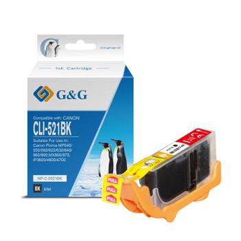 G&g Canon Cli521 Negro Cartucho De Tinta Generico - Reemplaza 2933b001