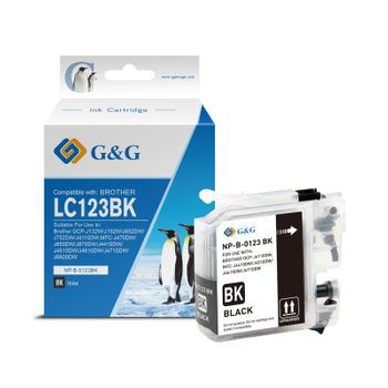 G&g Brother Lc123xl/lc121xl Negro Cartucho De Tinta Generico - Reemplaza Lc123bk/lc121bk